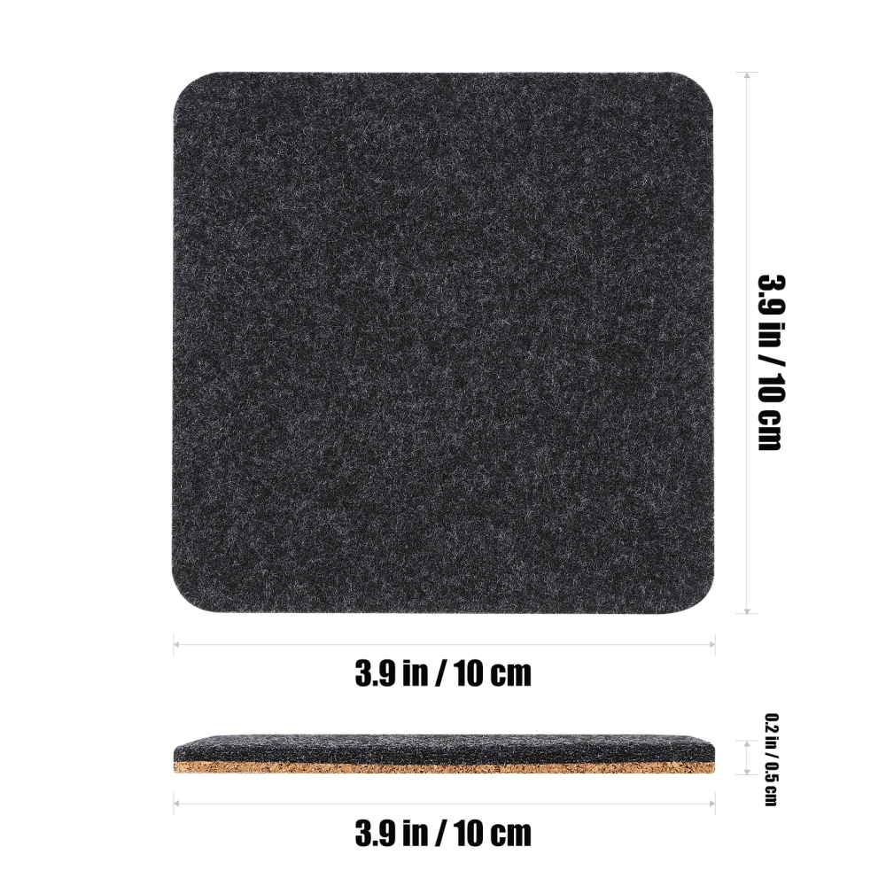 8 Pcs Coasters Double-sided Cork and Felt Coasters Square Cup Mats for Home Office Coffee Shop