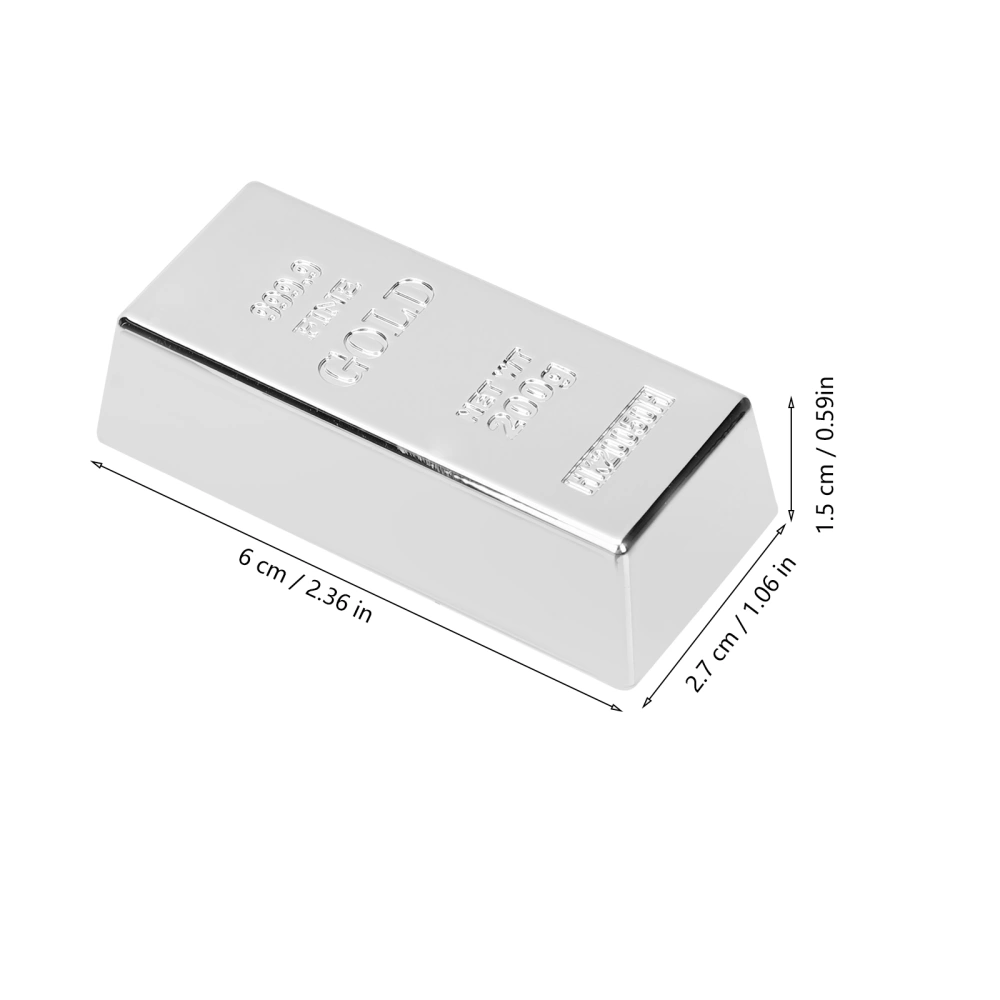 5Pcs  Simulated Silver Bars Children Silver Bars Playthings Fake Silver Model Toys Kids Accessory