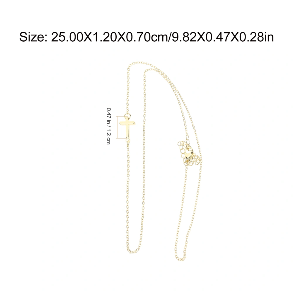 Cross Pendant Necklace Religious Cross Charm Necklace Clavicle Chain Women Gift