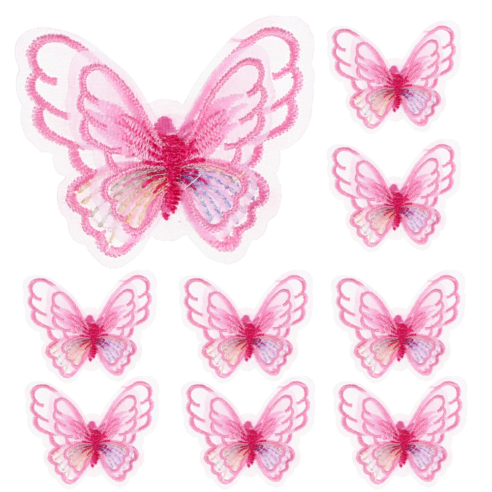 20Pcs Butterflies Design 3D Patches Embroidered Butterflies Cloth Pastes Clothes Decor