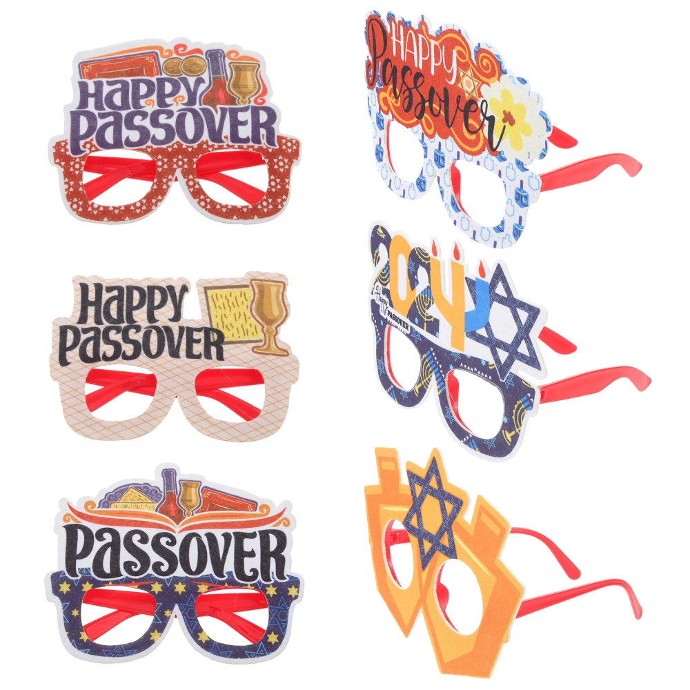 6 Pairs of Passover Glasses Eyewear Decorative Eyewear Festival Photo Props Party Favors