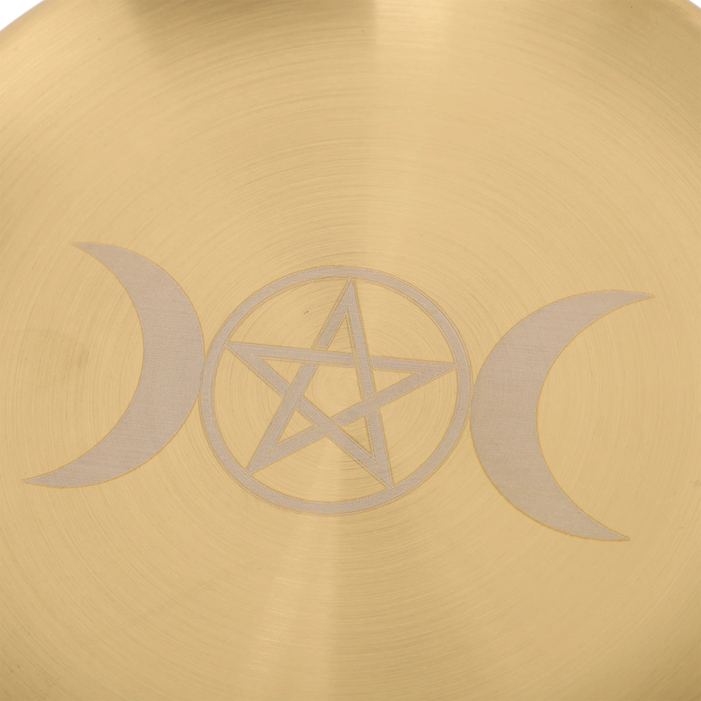 Pentagram Plate Decorative Metal Tarot Ceremony Candle Holder Storage Tray