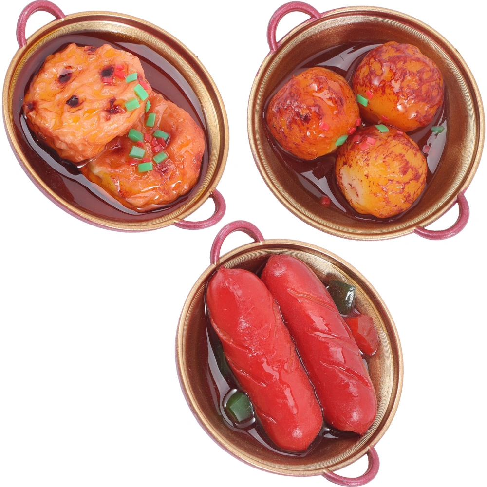 3pcs Realistic Food Toys Fake Foods Artificial Food Kids Pretend Play Props