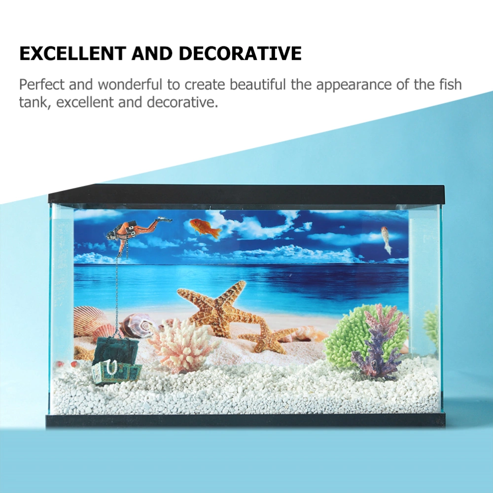 1 Sheet of Delicate Aquarium Background Vivid Aquarium Poster Household Tank Wallpaper