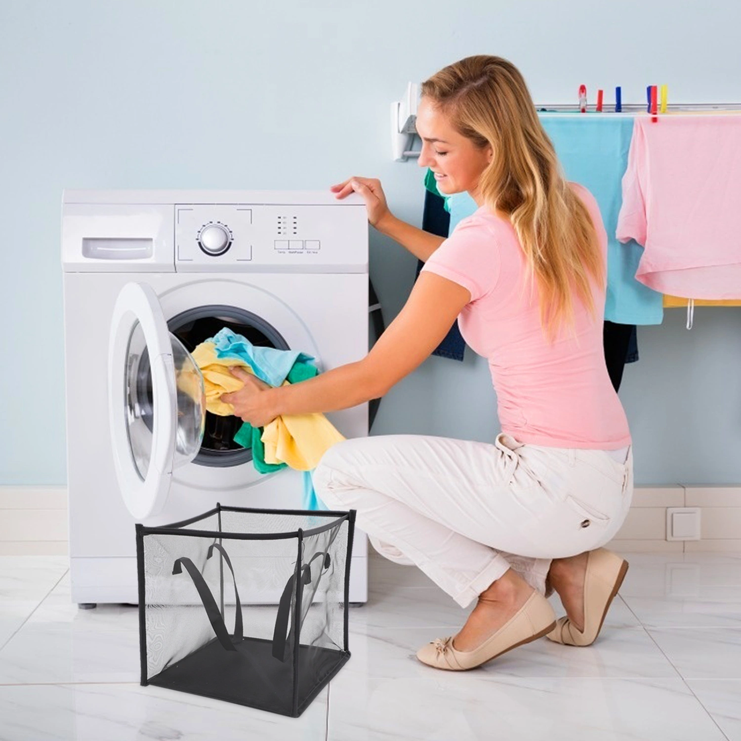 Foldable Laundry Hamper Collapsible Laundry Basket Toy Organizing Basket Bathroom Hamper
