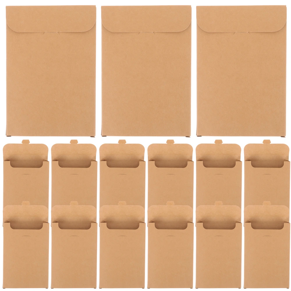 20pcs Kraft Paper Box Postcard Packaging Box Photo Pictures Storage Box