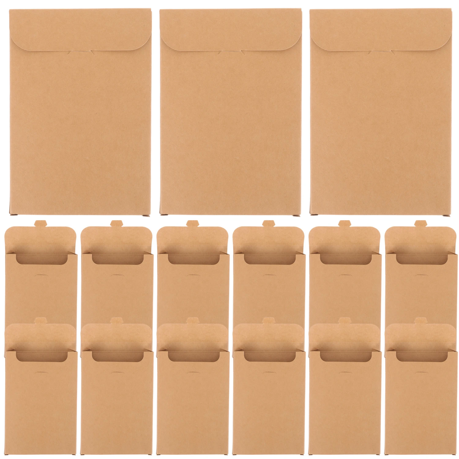 20pcs Kraft Paper Box Postcard Packaging Box Photo Pictures Storage Box