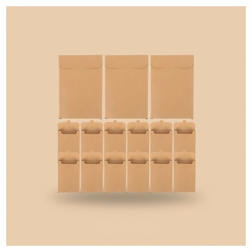 20pcs Kraft Paper Box Postcard Packaging Box Photo Pictures Storage Box