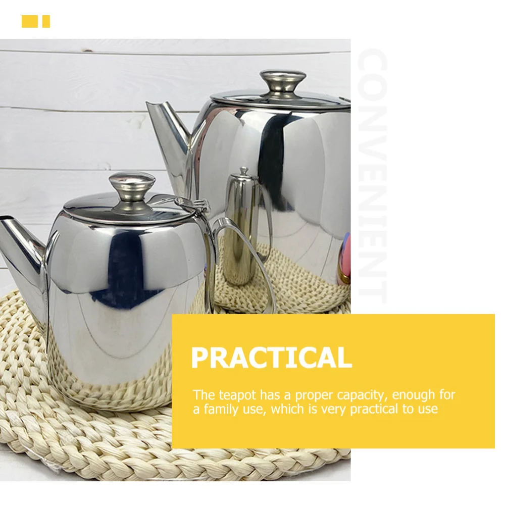 Stainless Steel Tea Pot Kitchen Decorative Teapot Tea Container Oil Pot for Loose Tea