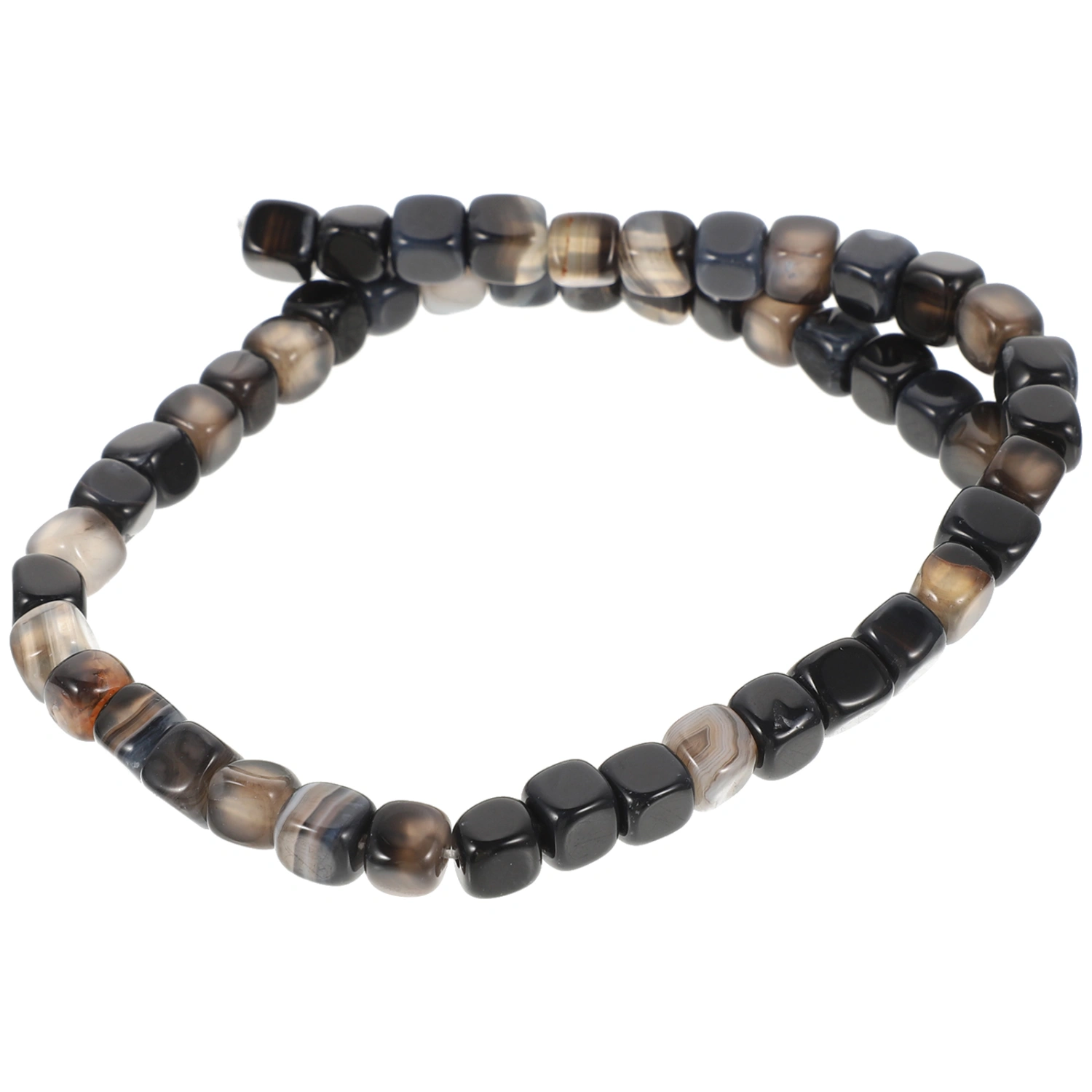 1 String of Agate Gemstone Cube Loose Beads for Jewelry Bracelet Crafts Making