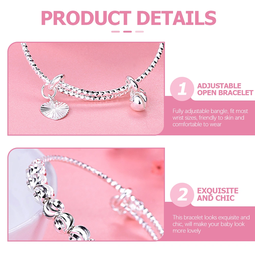 Infant Bell Bangle Baby Bracelet Jewelry Gift for Baby Shower Christmas Birthday Festivals