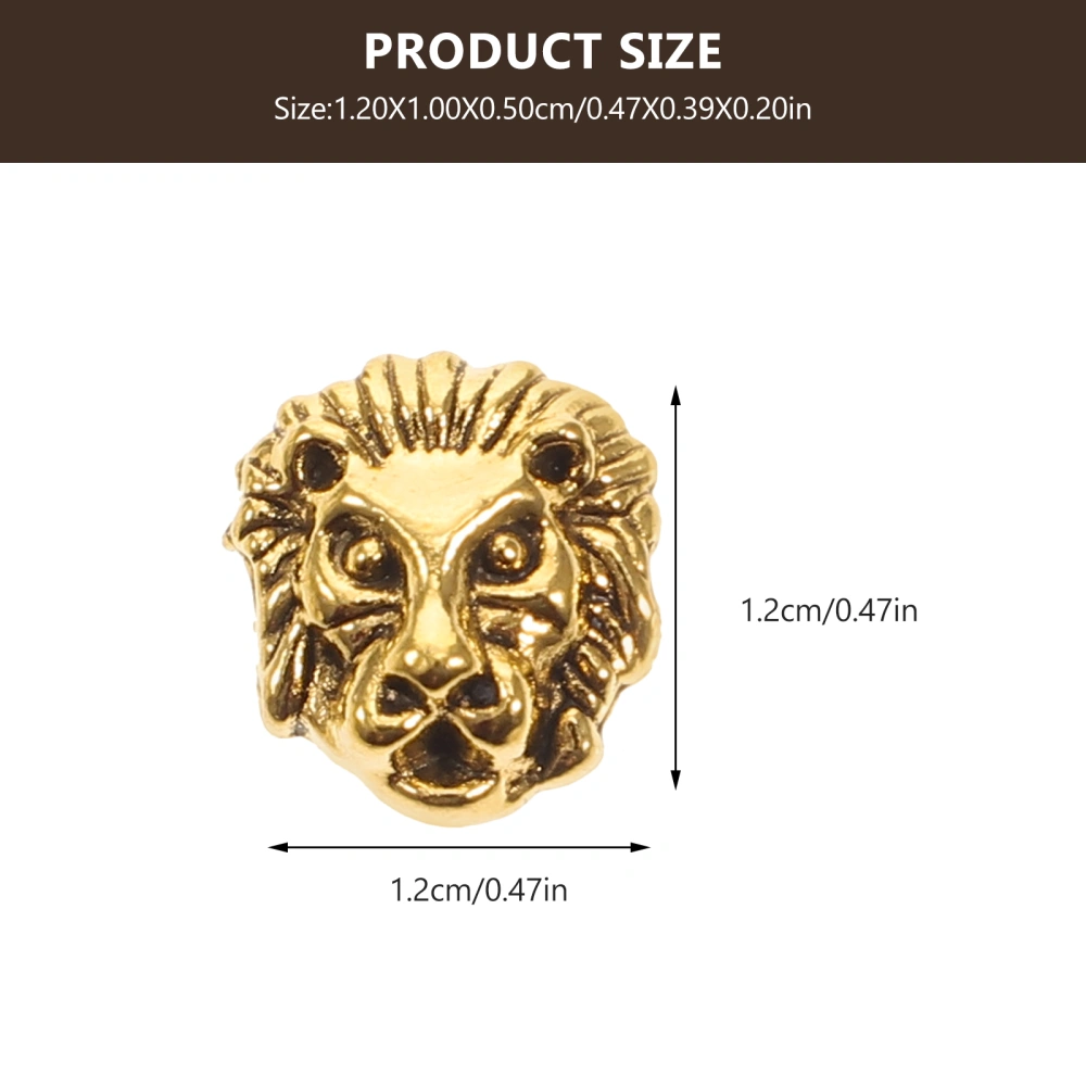 30pcs Lion Spacer Beads Alloy Vintage Loose Beads DIY Jewelry Hair Ties Making Supplies