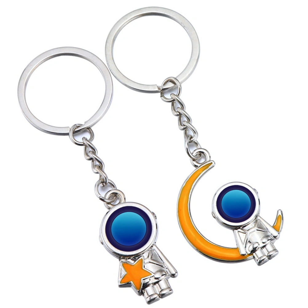 1 Pair Astronauts Keychain Funny Spaceman Key Chain Key Ring Backpack Bag Decor Couple Gift