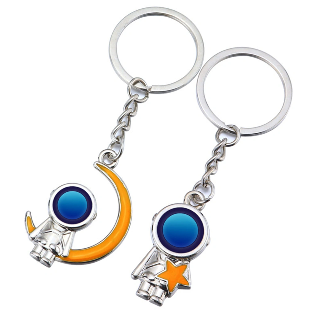 1 Pair Astronauts Keychain Funny Spaceman Key Chain Key Ring Backpack Bag Decor Couple Gift