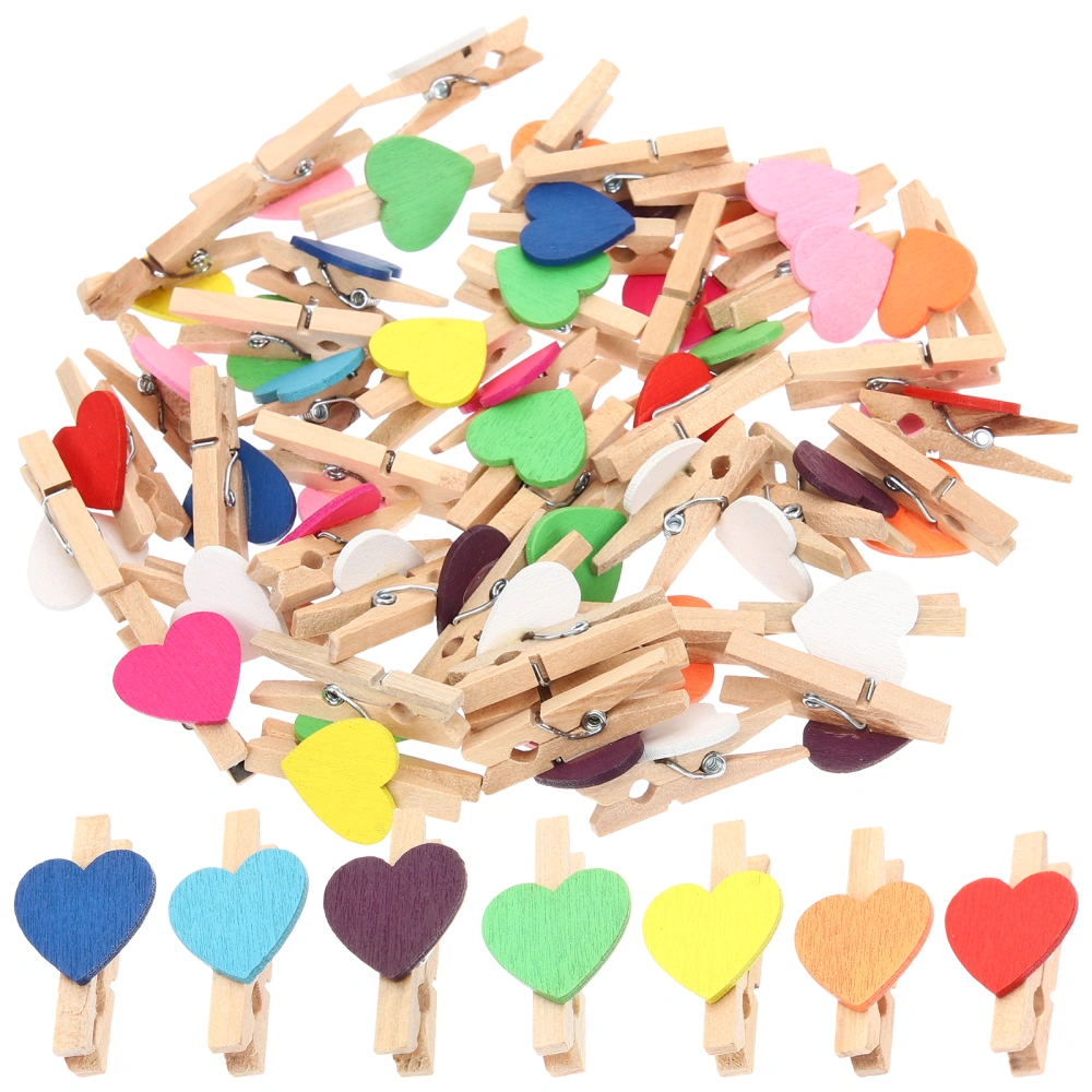 100pcs Mini Wood Clothespins Photo Picture Clips Decorative Clothes Pin for Crafts