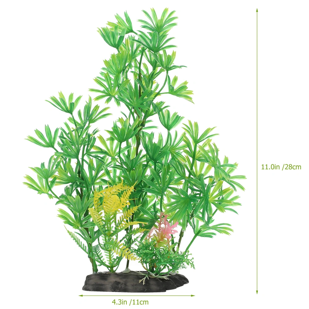 2Pcs Plastic Plant Decor Decorative Plants Vivid Plant Ornament Aquarium Plants