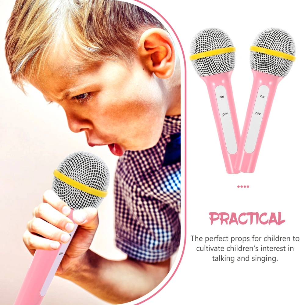 2Pcs Microphone Pretend Toys Children Microphone Props Decorative Microphone Toys Kids Playthings