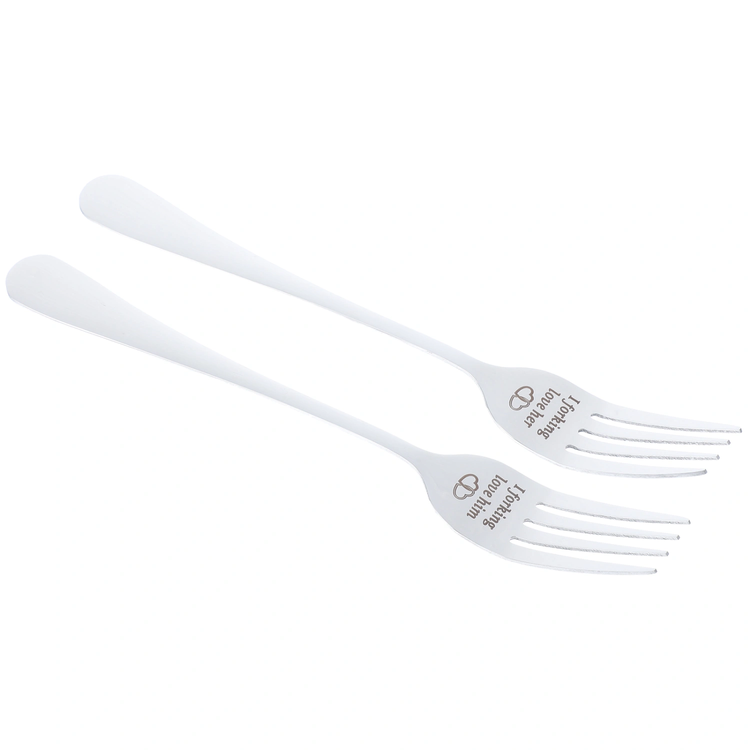 2Pcs Stainless Steel Forks Exquisite Forks Elegant Dinner Forks Valentines Day Metal Forks