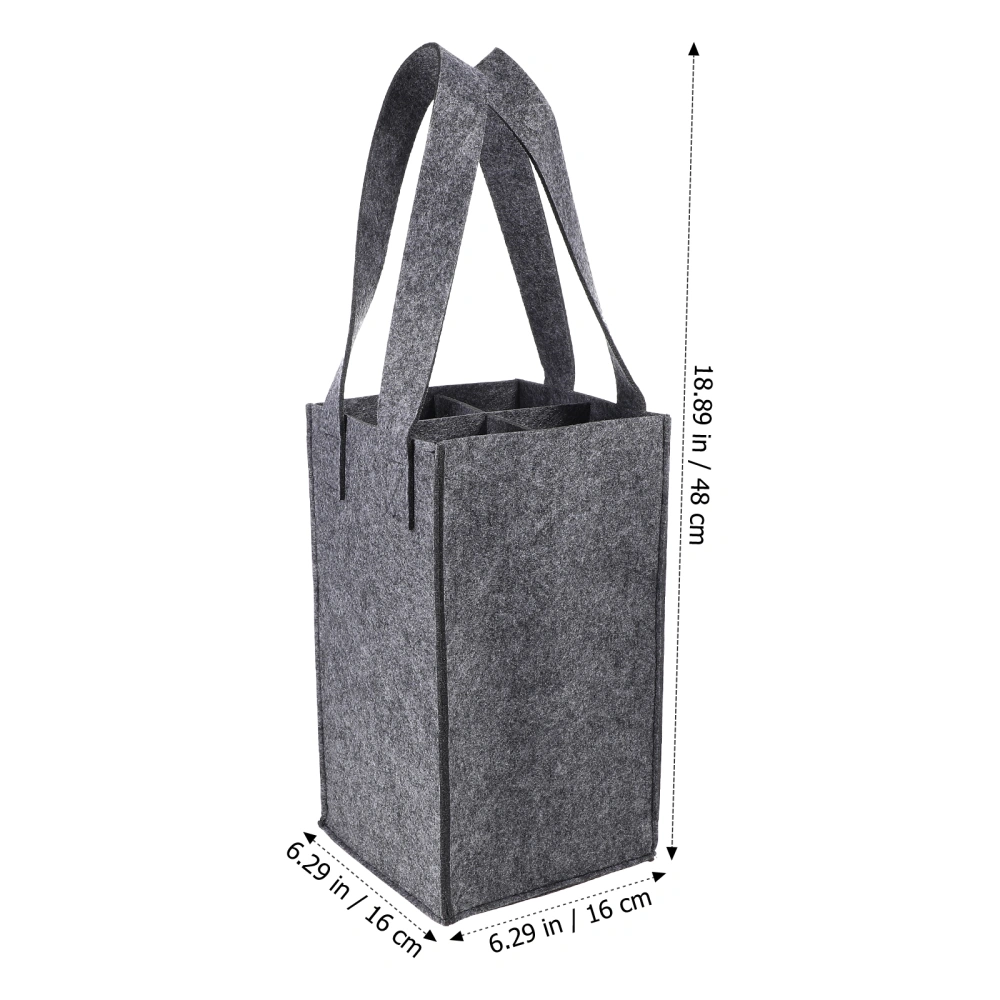 3 Pcs Bottle Wine Carrier Tote Bags Wine Bottle Gift Bags Felt Wine Carrier Reusable Grocery Bags for Travel Camping Picnic