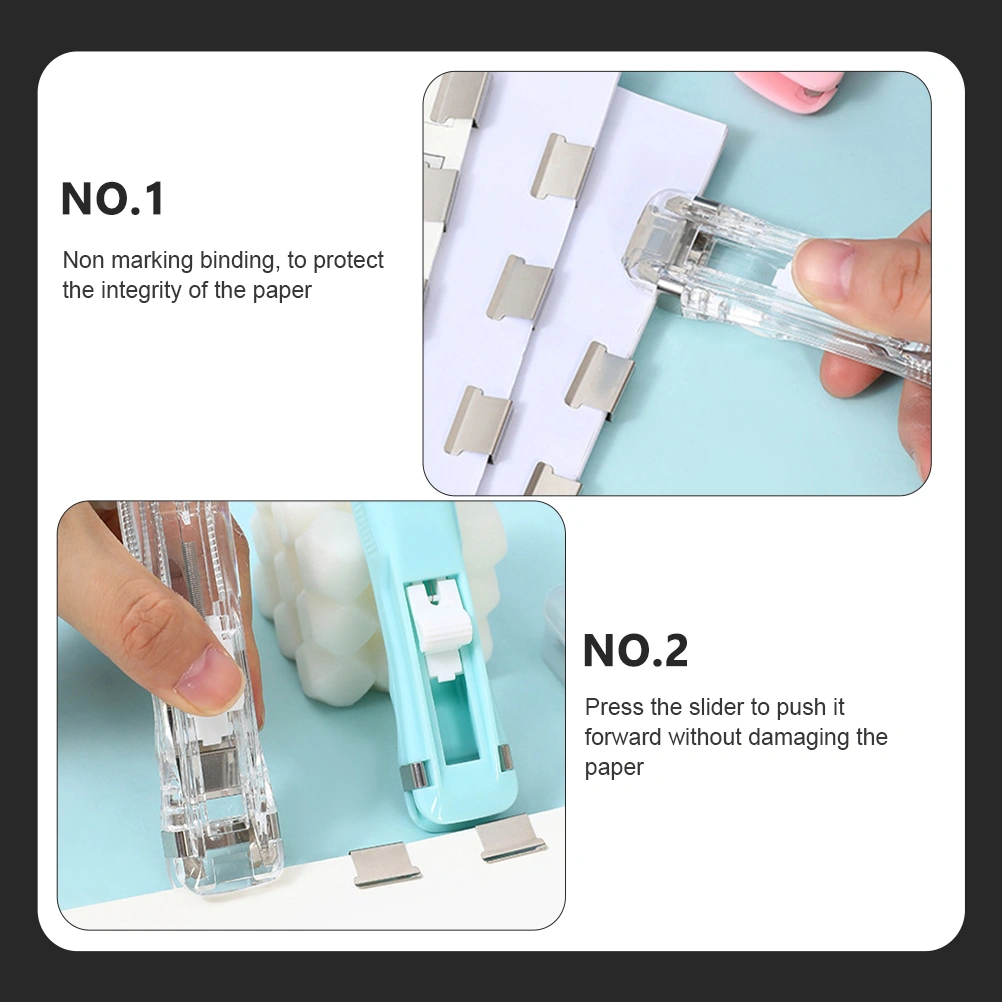 1 Set of Portable Paper Clip Dispensers Bookbinding Stapler Office Stapler Document Stapler