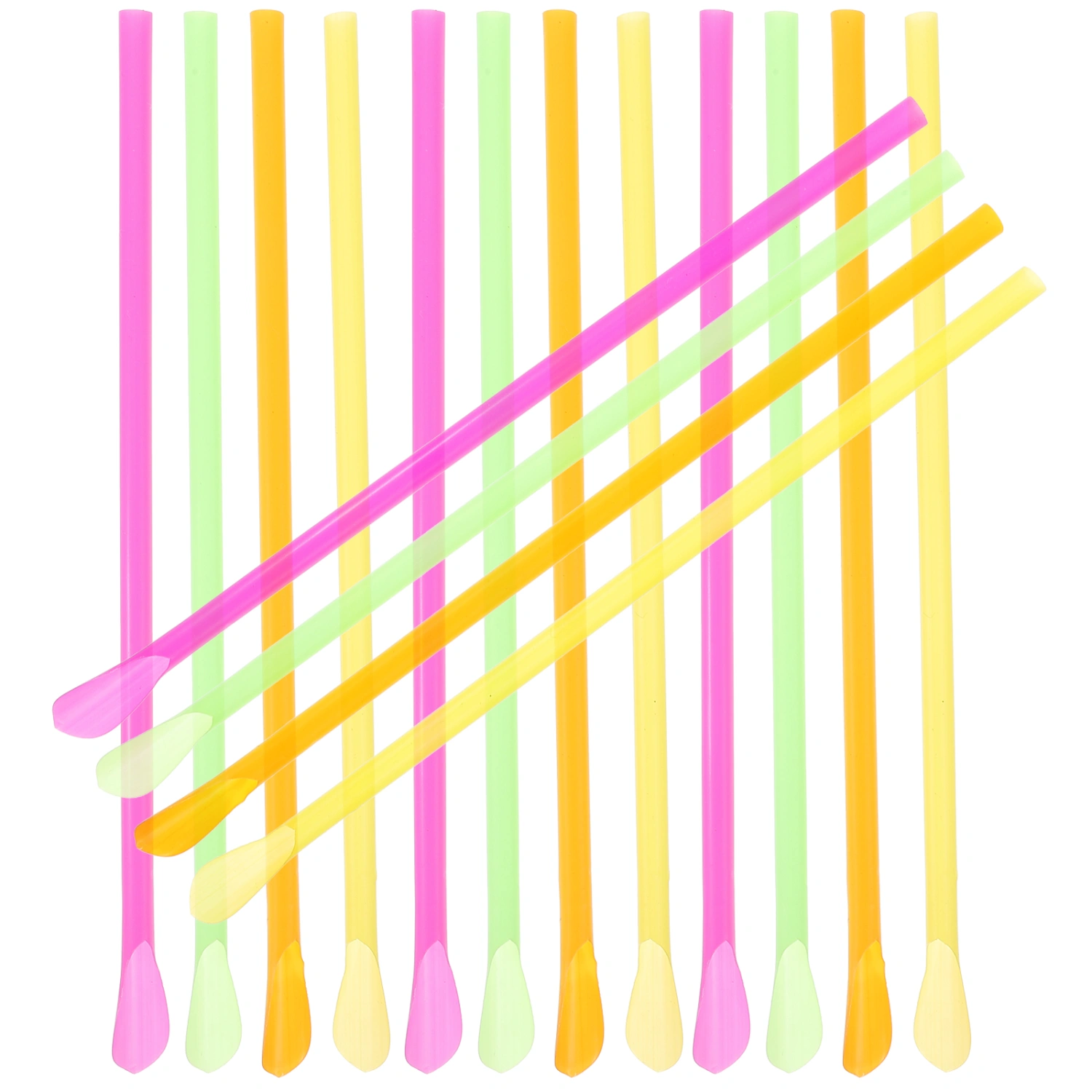 50pcs Drinking Straws Spoon Design Straws One Time Beverage Straw Party Favors