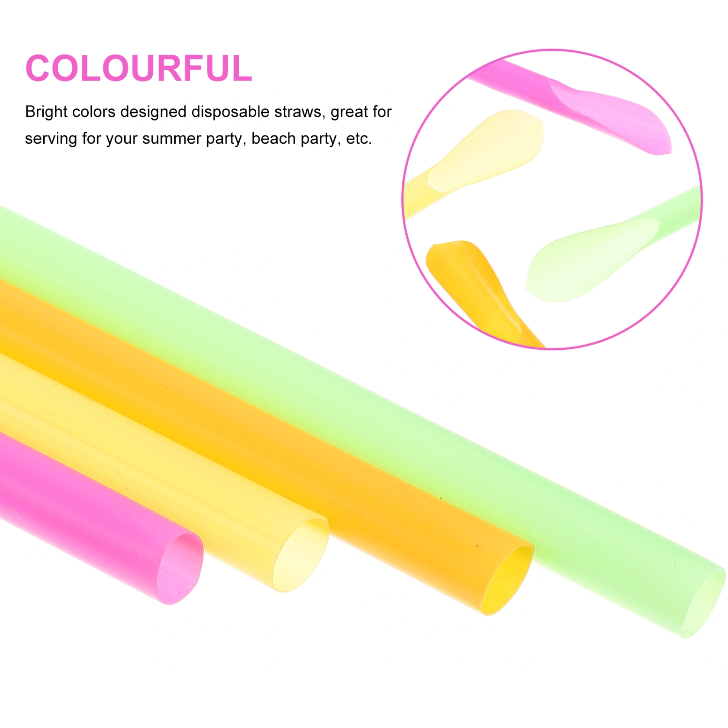 50pcs Drinking Straws Spoon Design Straws One Time Beverage Straw Party Favors
