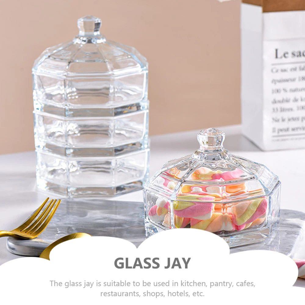 Candy Jar with Lid Glass Candy Jar 3-Tier Cookie Jar with Lid Household Candy Jar Glass Candy Bowl