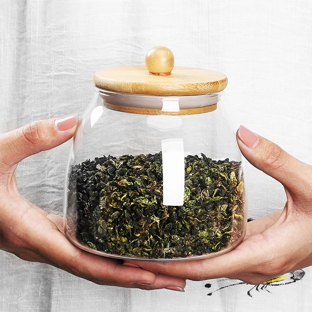 Glass Tea Canister Grains Container Household Glass Canister Storage Holder