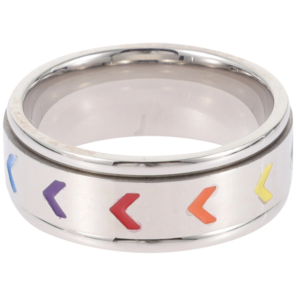 Rainbow Rotating Ring Stainless Steel Rainbow Ring LGBT Ring Pride Ring Gay Ring