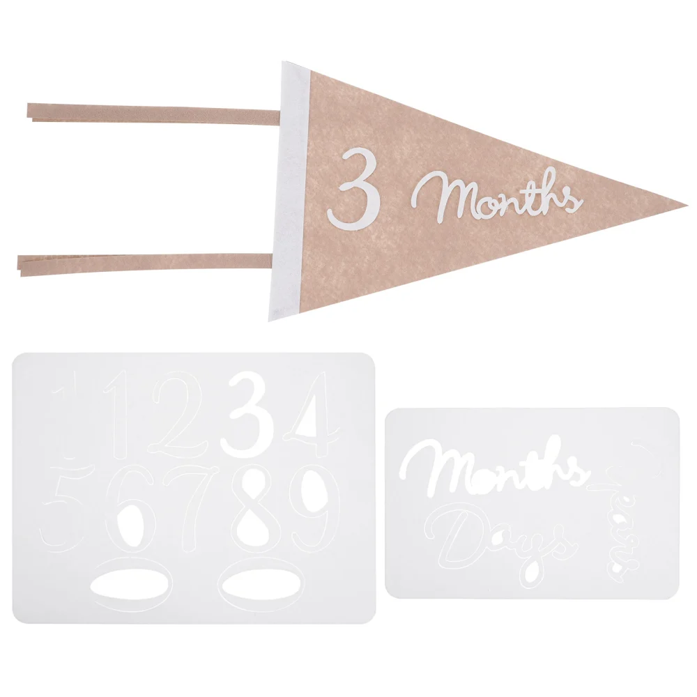 1 Set Triangle Flag Banner Baby Milestone Monthly Sign Triangle Bunting Decoration Prop