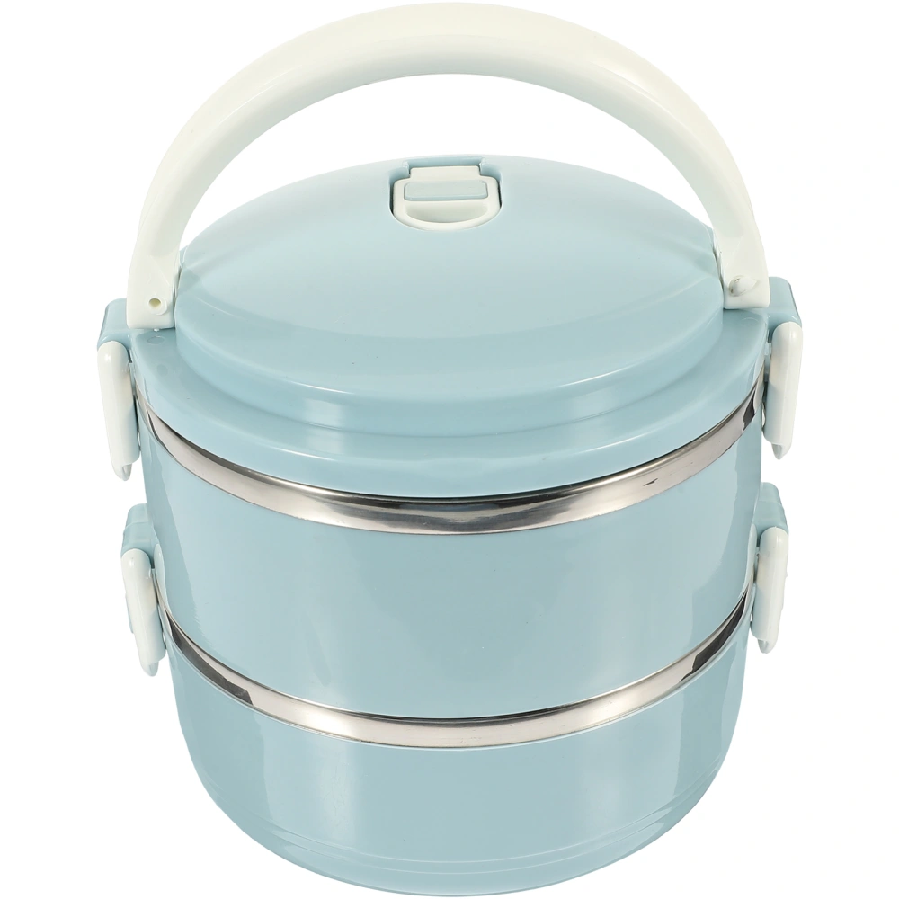 Double-layer Bento Box Stainless Steel Lunch Box Stackable Lunch Box Practical Lunch Container