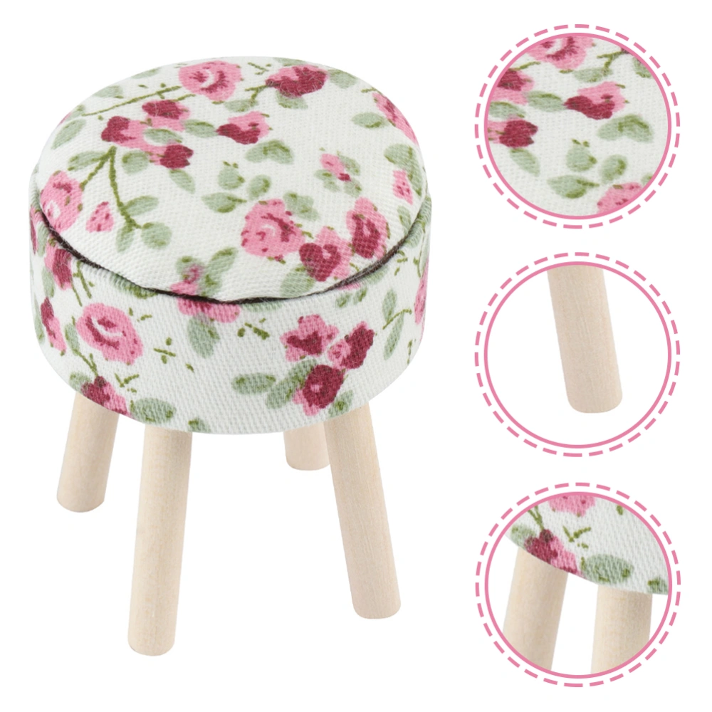 2pcs Miniature Stools Tiny House Furniture Mini House Furnishing Stool Toys(1:12 Scale)