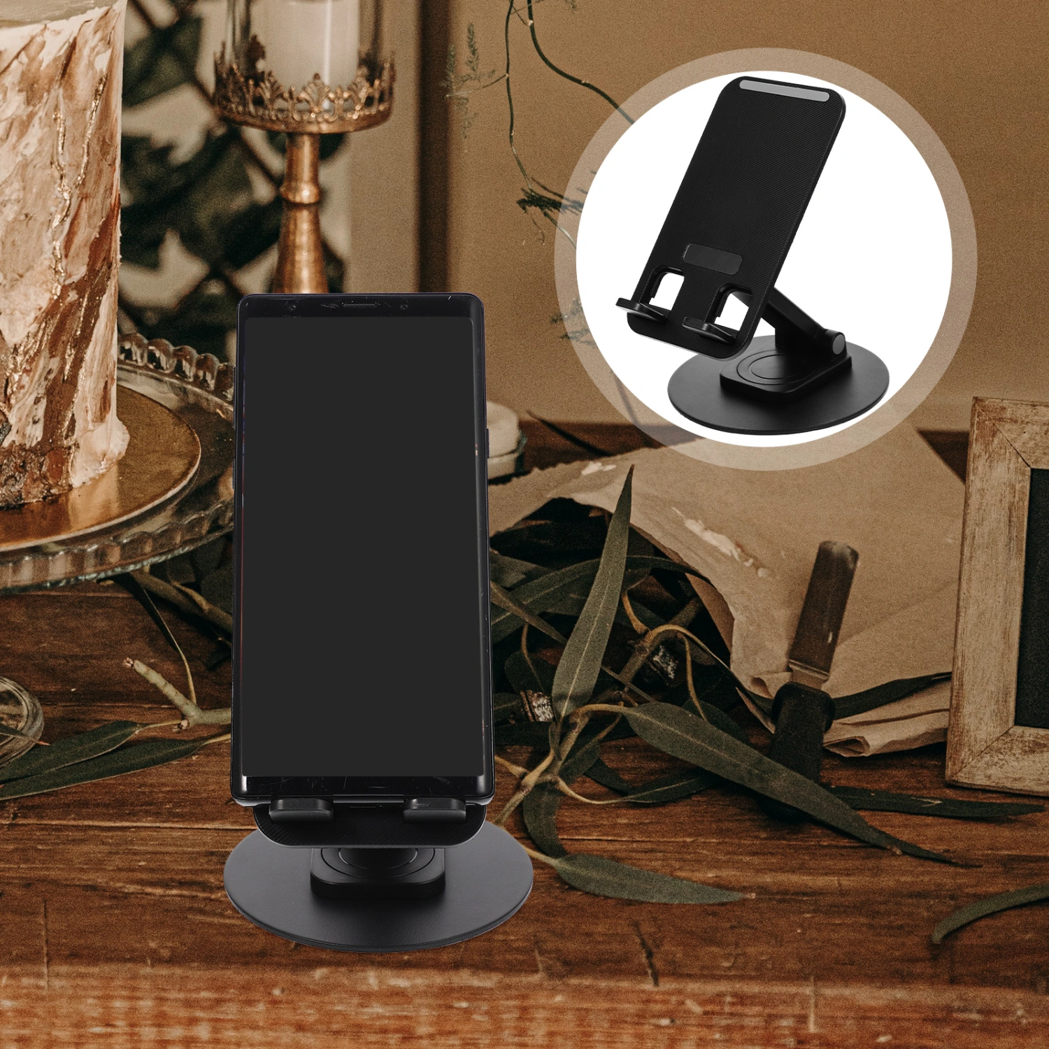 Desk Cell Phone Stand Portable Metal Mobile Phone Stand Holder Office Travel Phone Holder