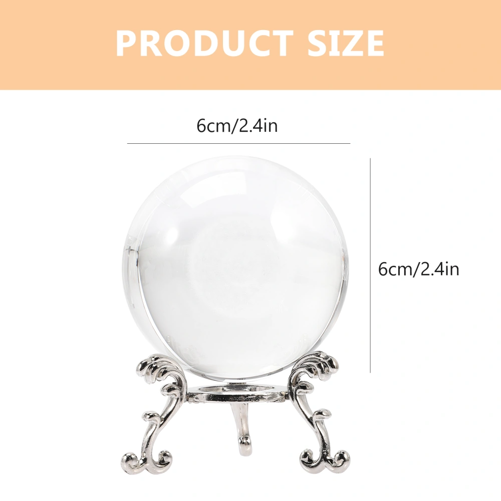 1 Set of Dandelion Crystal Ball Clear Sphere Display Crystal Ball Art Craft with Base