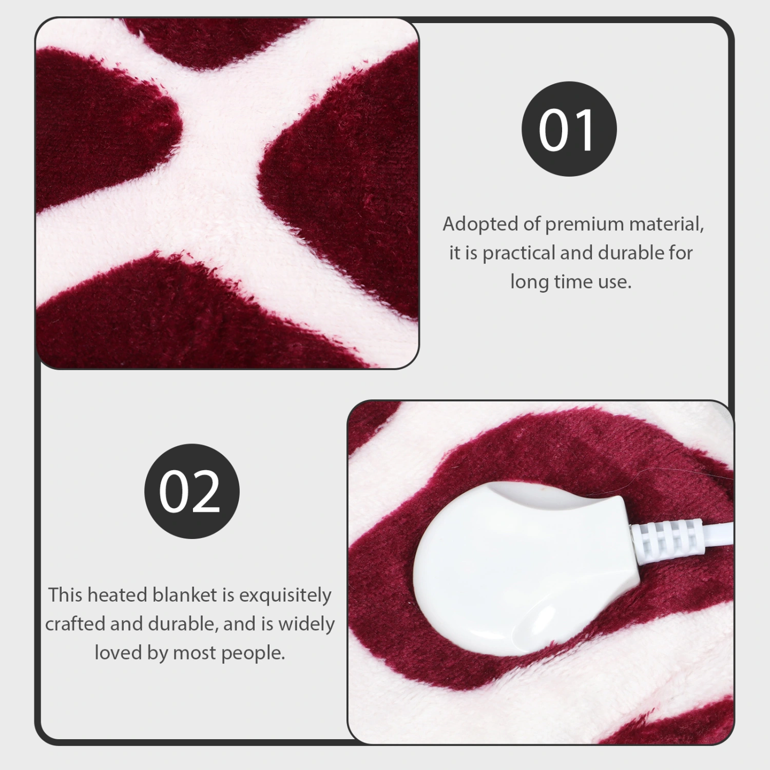 Heated Blanket Throw Blanket Electric Timing Adjustable Heating Blanket US Plug