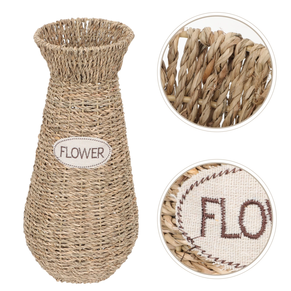 Woven Vase Pastoral Style Flowerpot Desktop Flower Arrangement Vase Artificial Flower Container