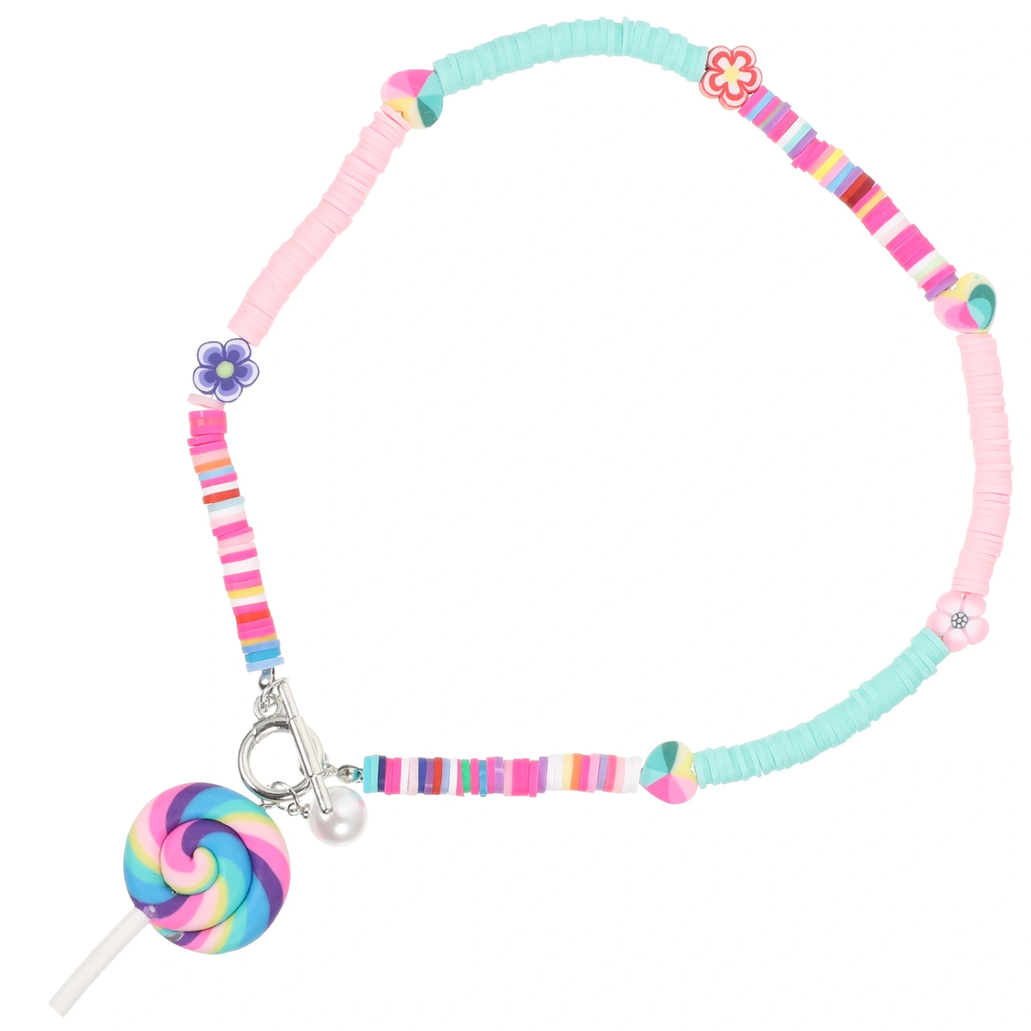Clay Necklace Polymer Beaded Necklace Summer Beach Necklace Candy Jewelry for Girls