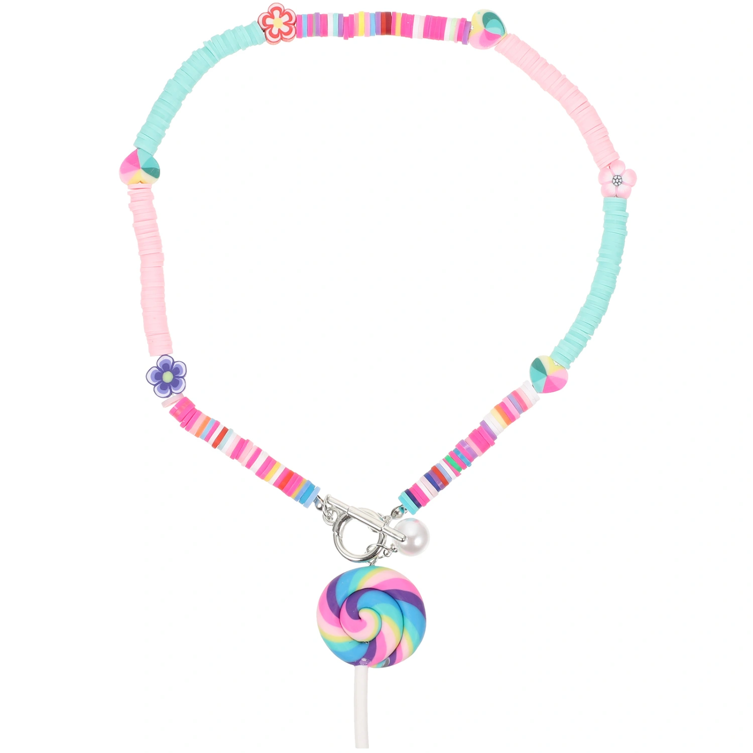 Clay Necklace Polymer Beaded Necklace Summer Beach Necklace Candy Jewelry for Girls