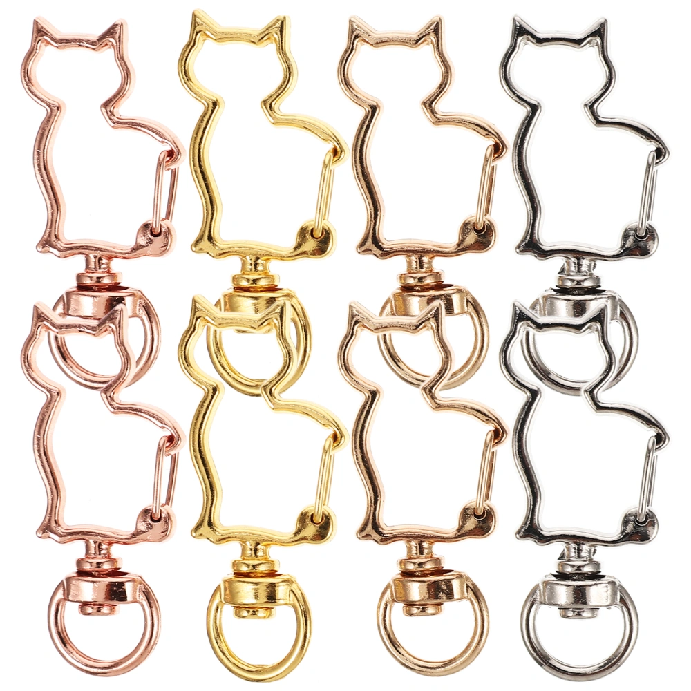 20pcs Cat Shaped Spring Snap Keychain Clip Snap Hook Key Rings Keychain Accessories