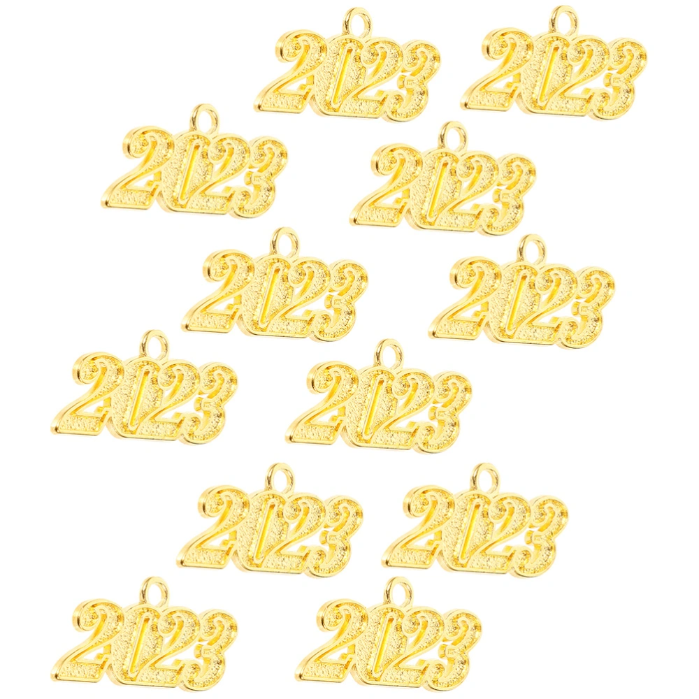 12pcs Graduation Sign 2023 Number Pendant Alloy 2023 Graduation Pendants Charm