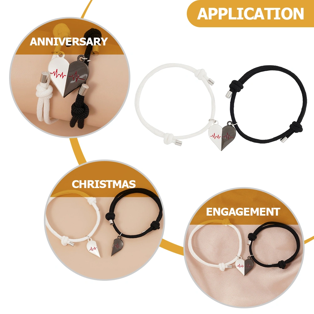 1 Pair Couple Bracelet Adjustable Lover Bracelet Magnetic Bracelet Jewelry