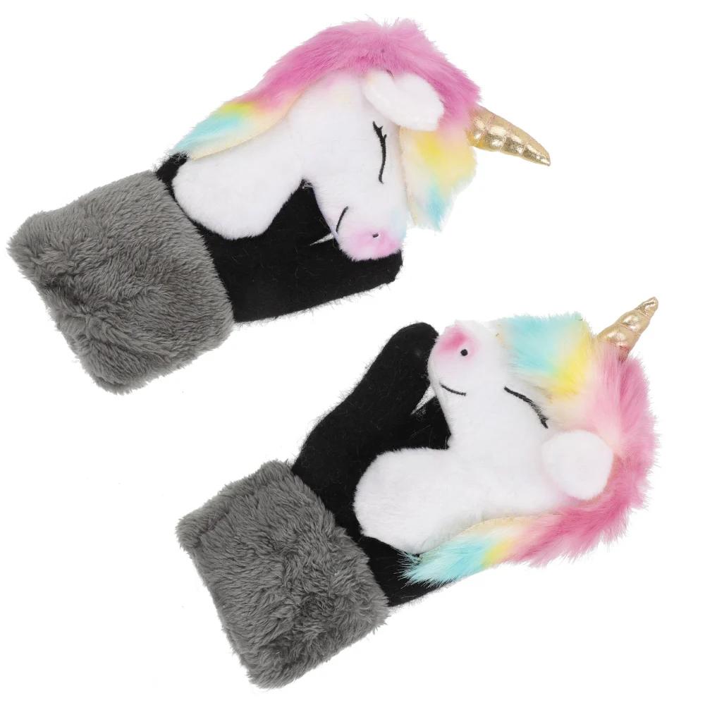 1 Pair of Portable Unicorn Gloves Comfortable Warm Gloves Daily Use Winter Gloves Winter Supply