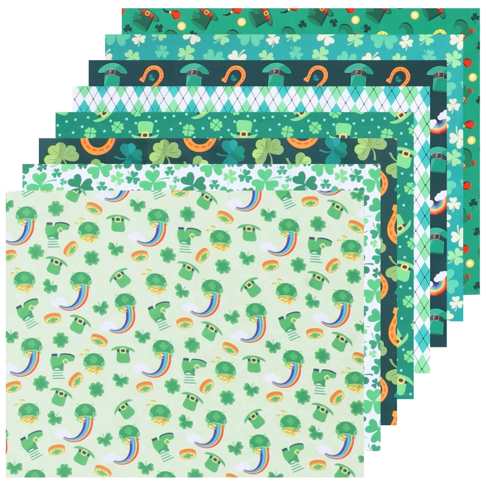 8 Sheets of St. Patrick's Day Patchwork DIY Patchwork Decorative Sewing Patchwork Crafts Fabric