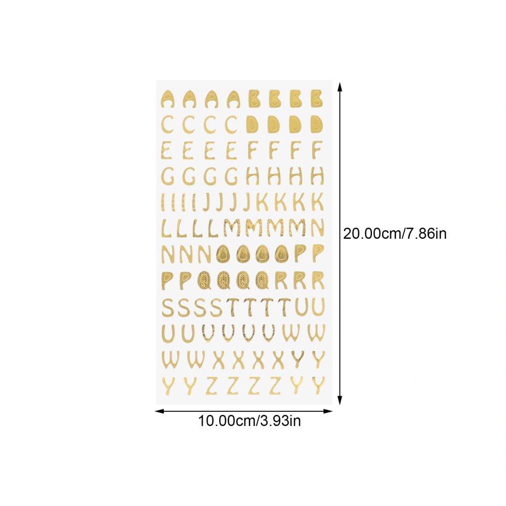 6 Sheets Gold Stamping DIY Stickers Scrapbook Number Decals Alphabet Stickers