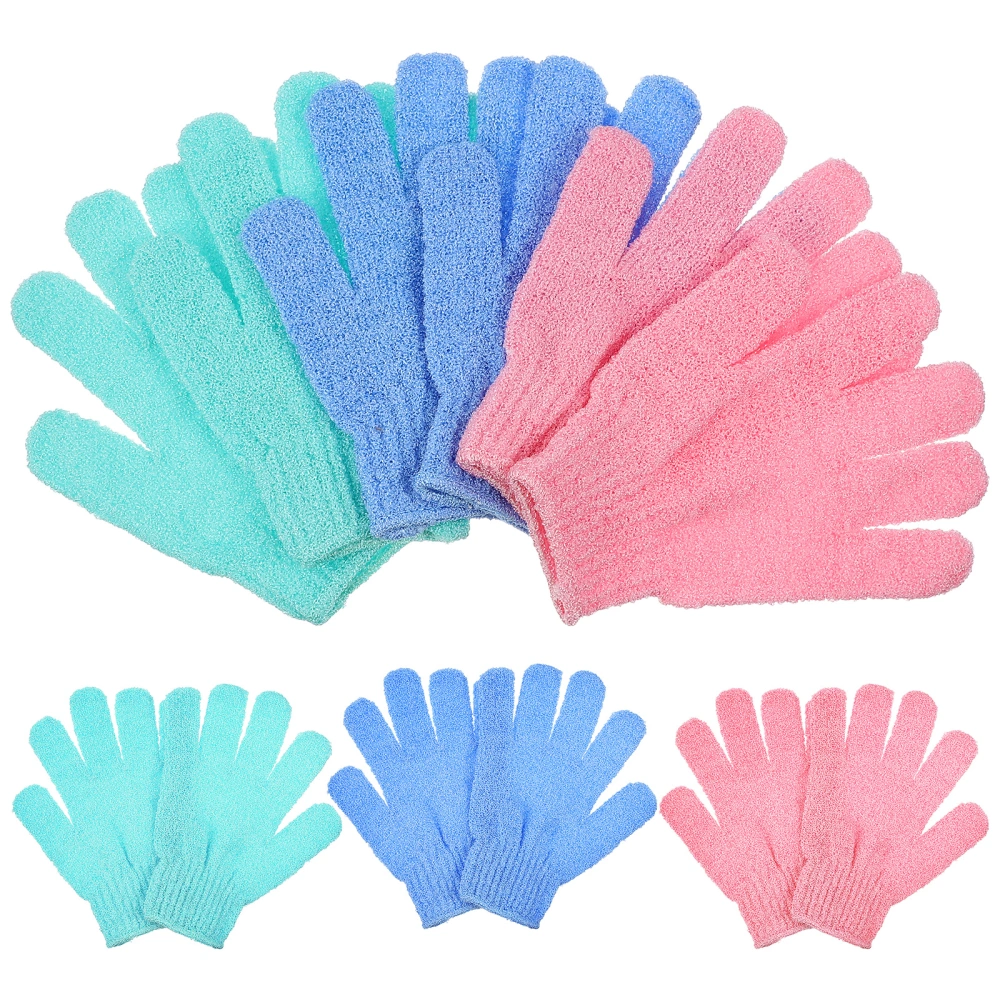 6 Pairs Exfoliating Gloves Double Sided Exfoliating Glove Exfoliating Body Scrubber Shower Gloves