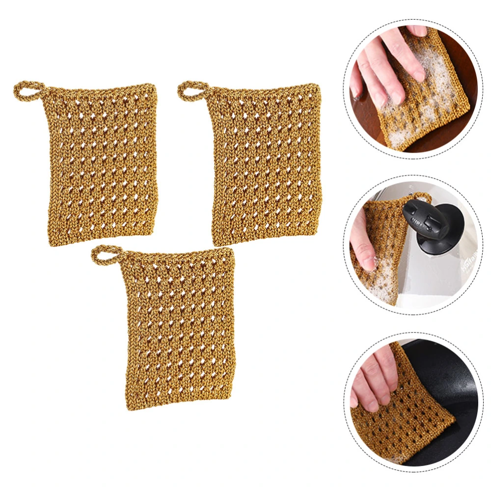 3pcs Kitchen Scrubber Cloth Dish Net Washing Towel Cleaning Cloth Dish Rags