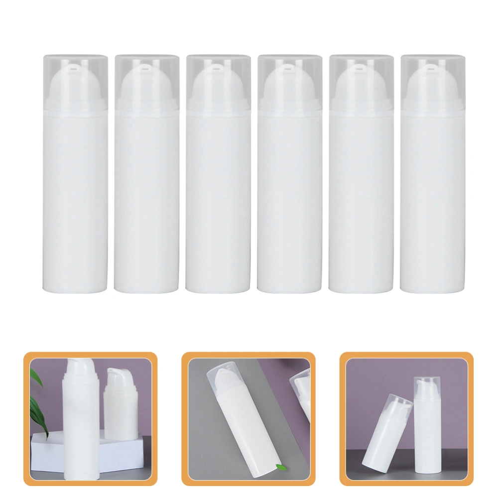 6pcs Pump Dispenser Bottle Airless Pump Bottles Empty Lotion Bottles Facial Cream Containers