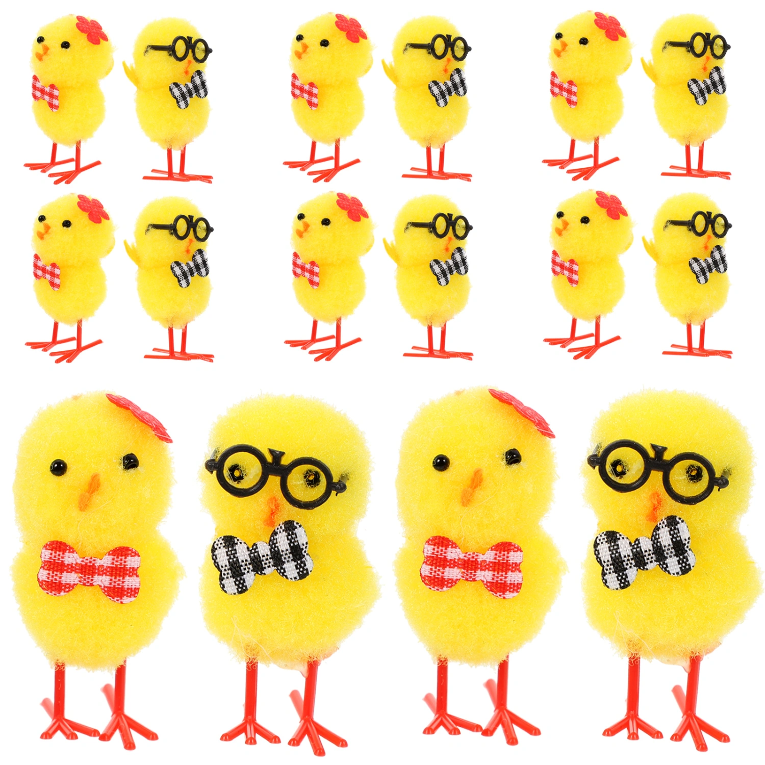 24pcs Mini Chicks Easter Chicks Decors Easter Basket Plush Chicks Decoration Random Style