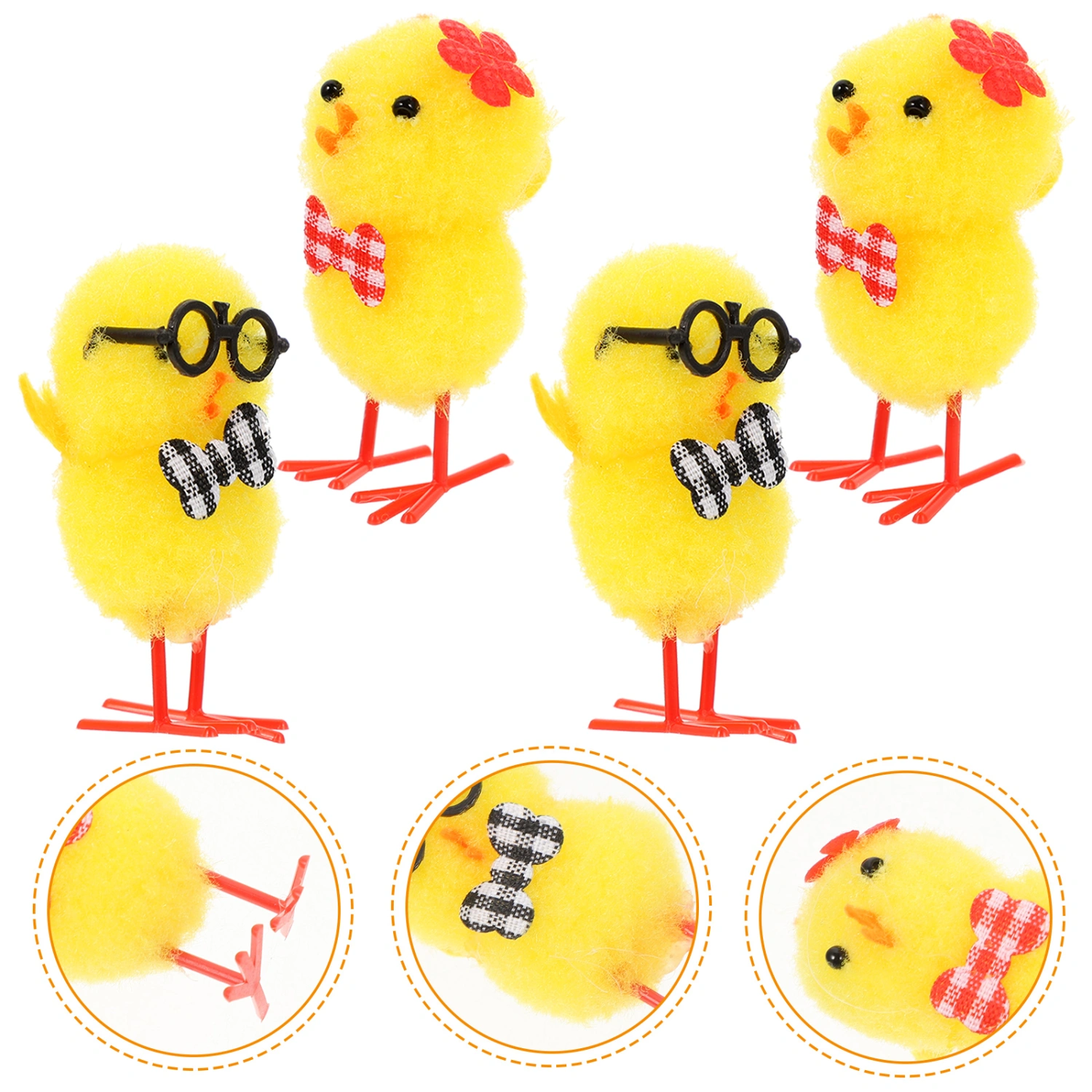 24pcs Mini Chicks Easter Chicks Decors Easter Basket Plush Chicks Decoration Random Style