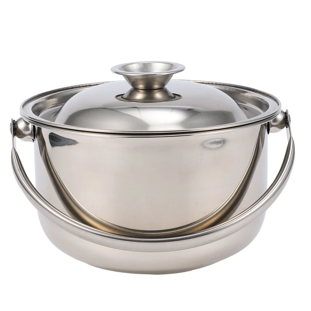 Stainless Steel Soup Pot Multipurpose Soup Pot Heat Resistant Stewing Pot Home Supply